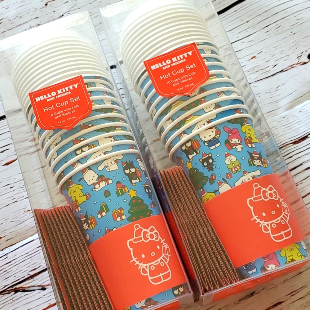 🆕️ CUTE SANRIO HELLO KITTY & FRIENDS CHRISTMAS HOT CUP SET 🎄